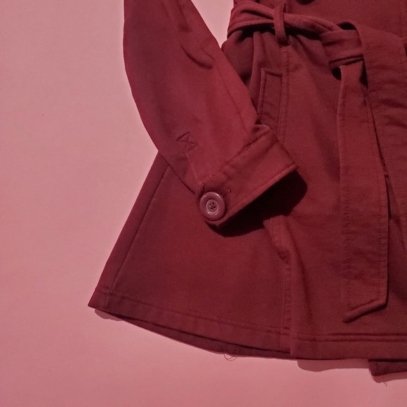 Vintage 2000s 00s Y2K Princess Rouched Dark Red Gothic Goth Jacket Pockets - Picture 3 of 9